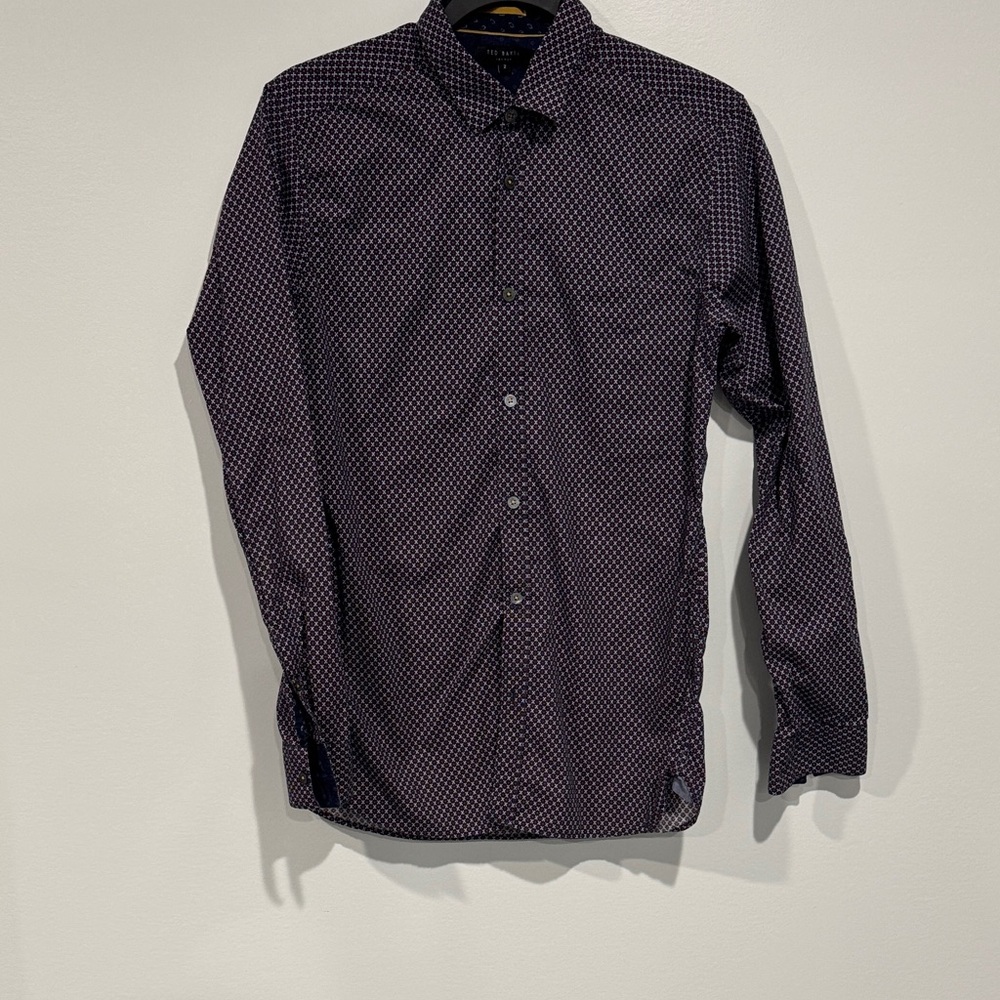 Ted Baker Navy Geometric Button-Down Shirt